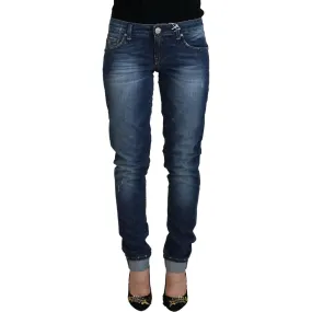 Acht Elegant Blue Washed Low Waist Skinny Jeans