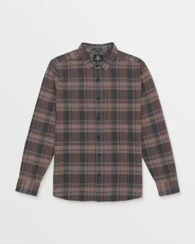 Baystone Long Sleeve Flannel Shirt - Asphalt Black