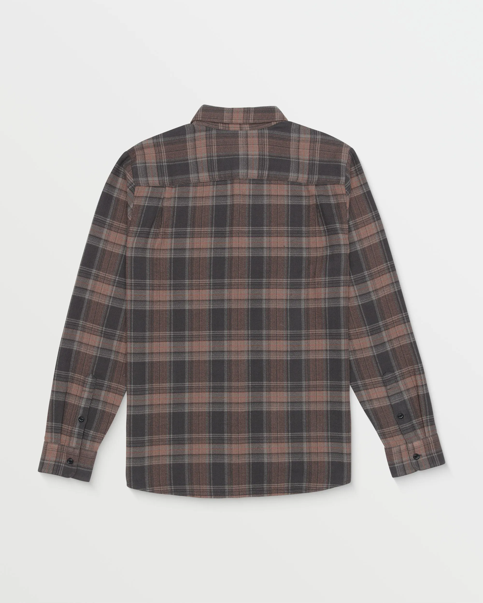 Baystone Long Sleeve Flannel Shirt - Asphalt Black