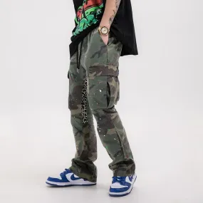 Camouflage Paint Splatter Cargo Pants