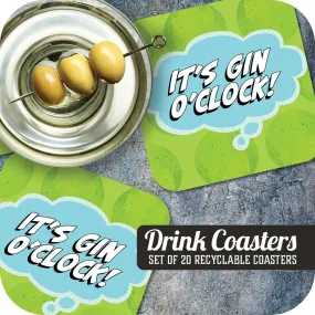 It's Gin O'Clock Paper Coaster Set