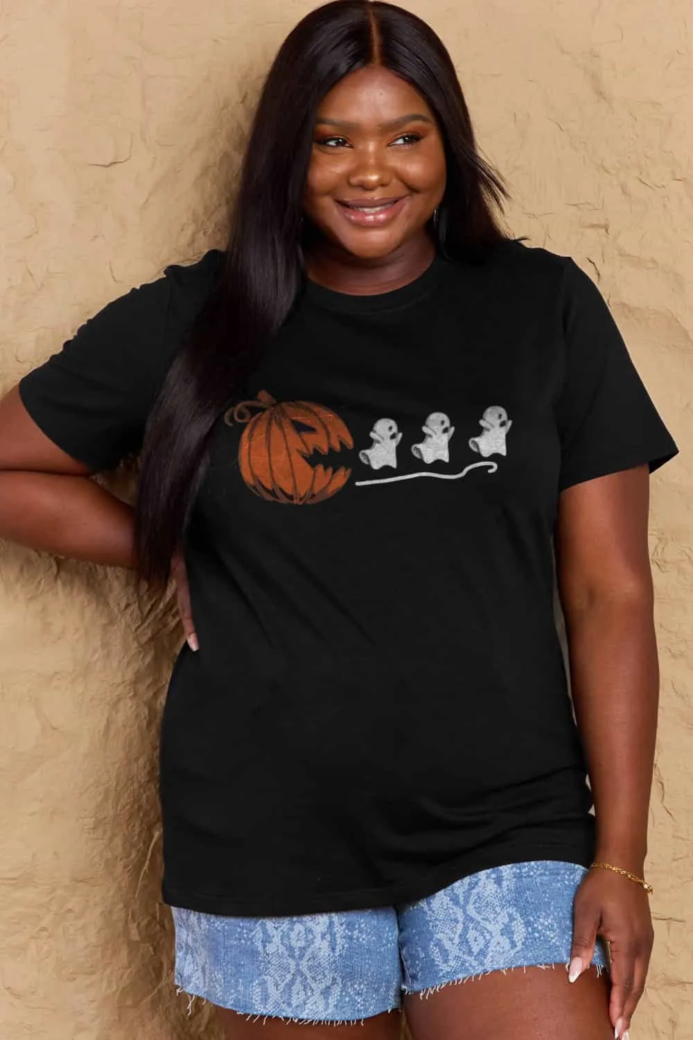 Jack-O'-Lantern Graphic Cotton T-Shirt