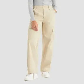 Levi's Women's Mid Rise Wide Leg Relaxed Cargo Pants Loose