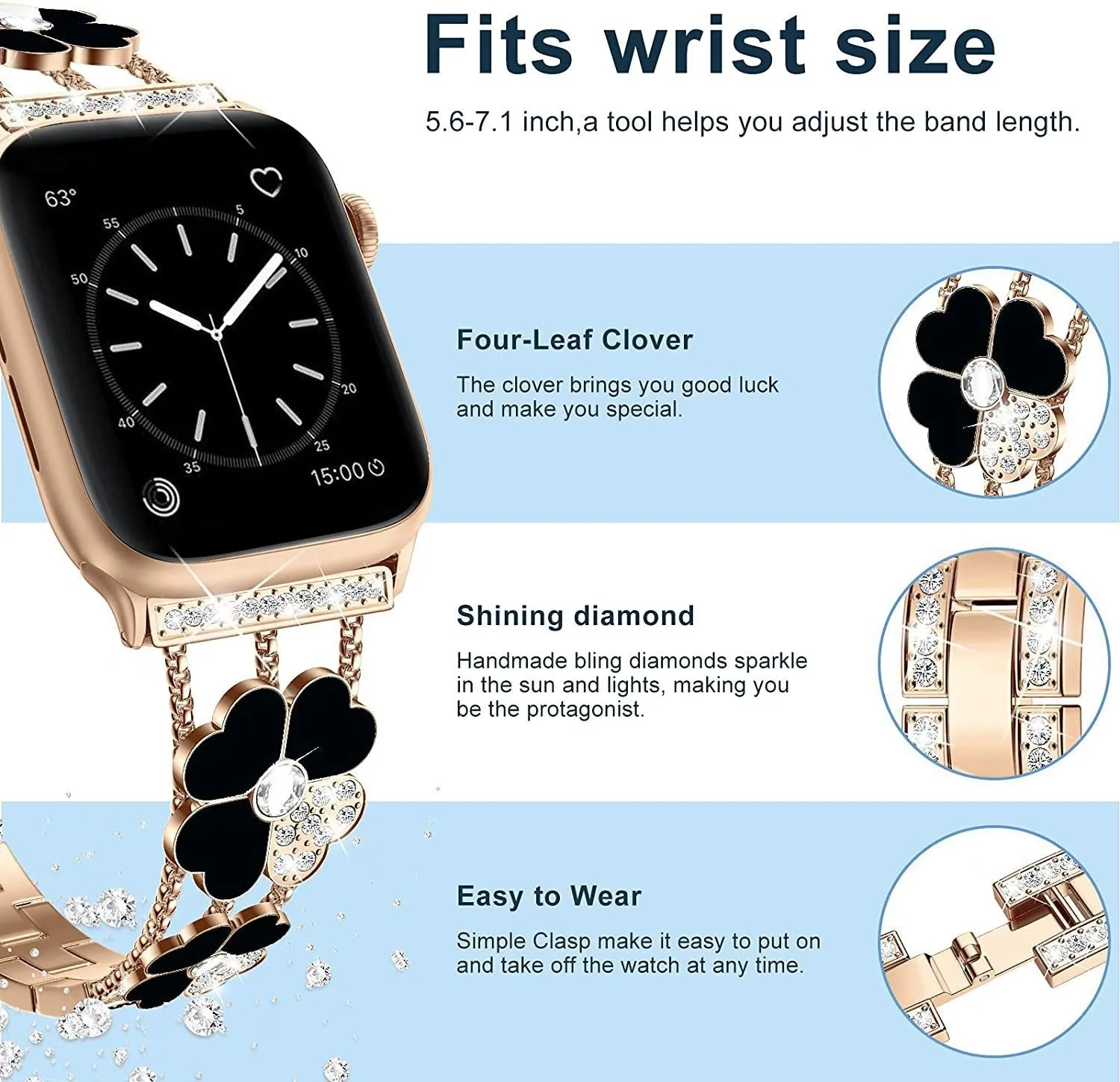 Metal Band for Apple Watch Clover Design