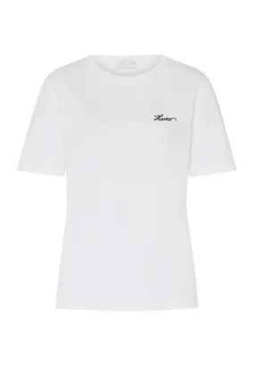 Natural Shirt Cotton Embroidered Logo T-Shirt | White 78806-101