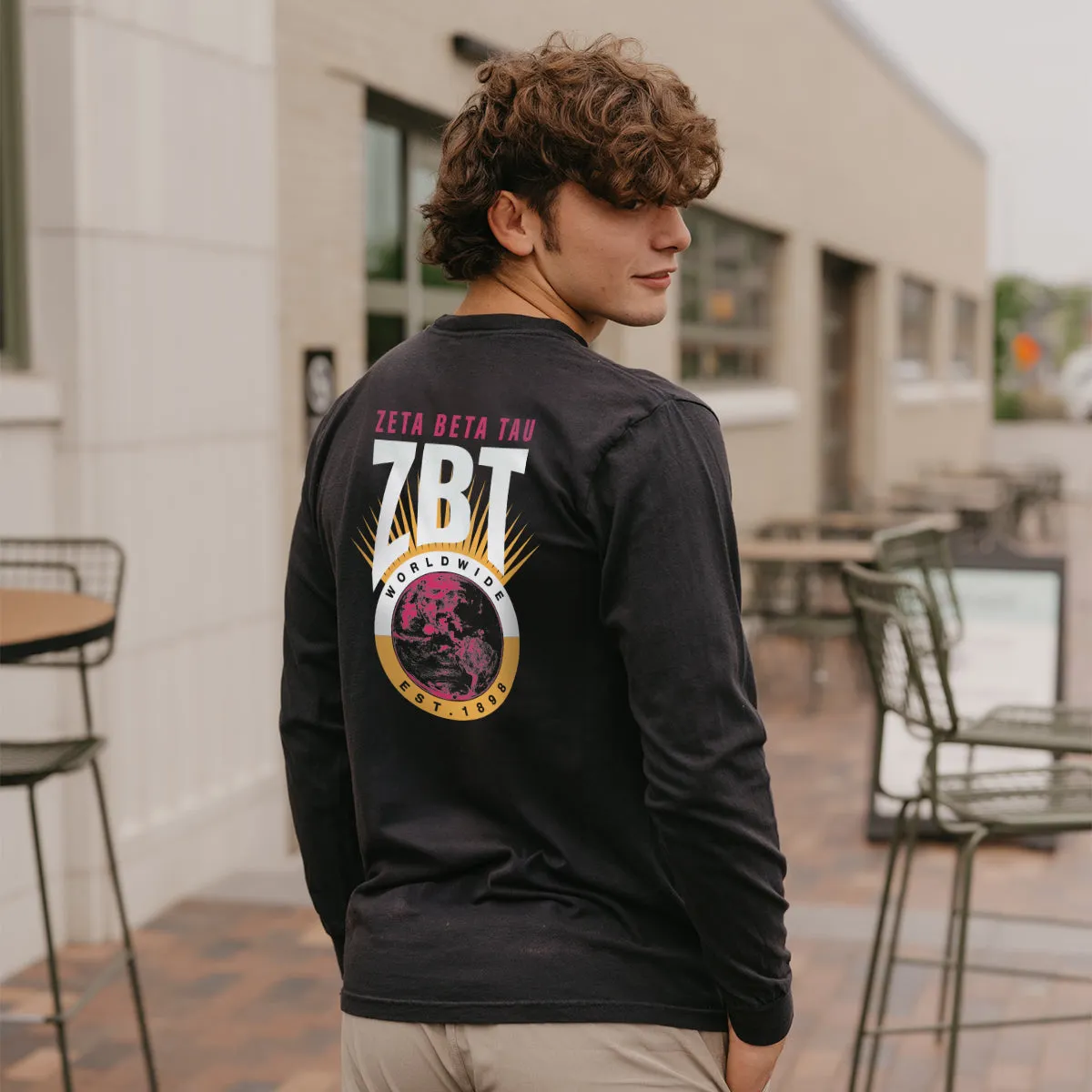 New! ZBT Comfort Colors Retro Worldwide Long Sleeve Tee