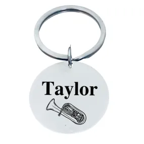 Personalized Tuba Keychain