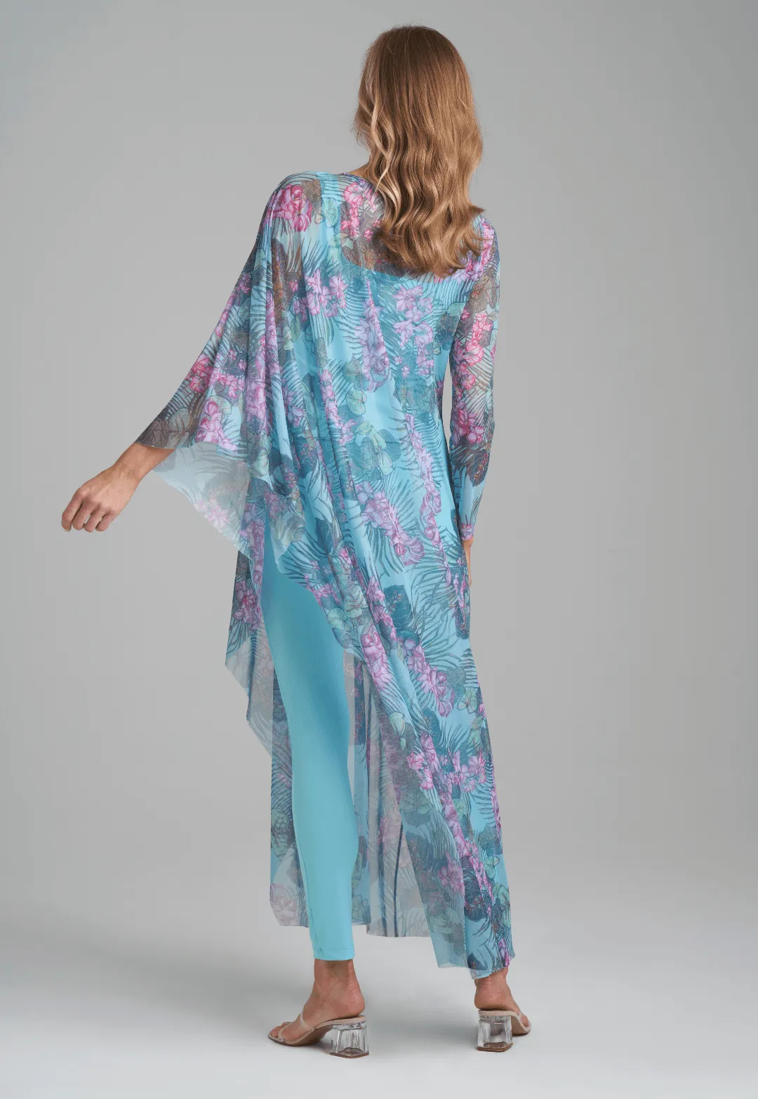 Rachel Sheer Mesh Poncho in Paradise