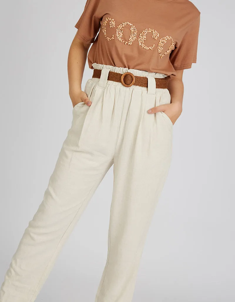 Ruffle Top Linen Pants