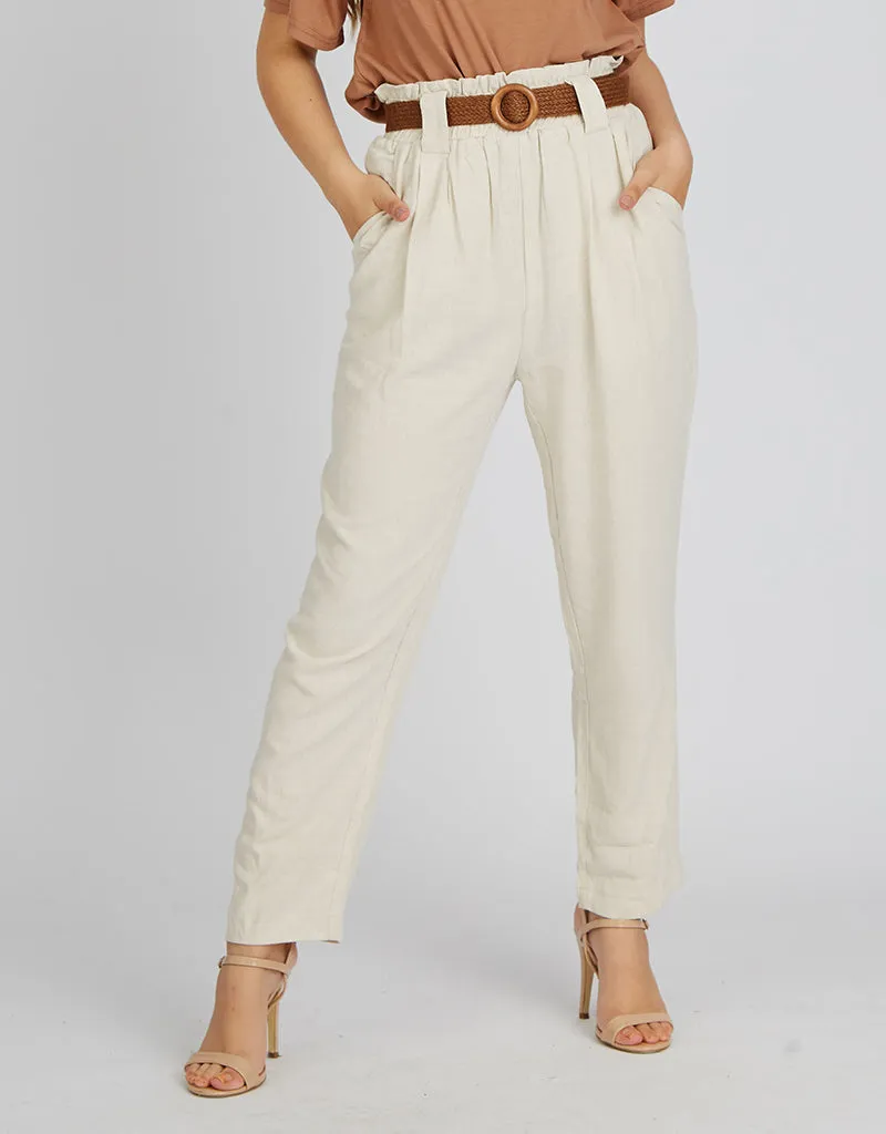 Ruffle Top Linen Pants