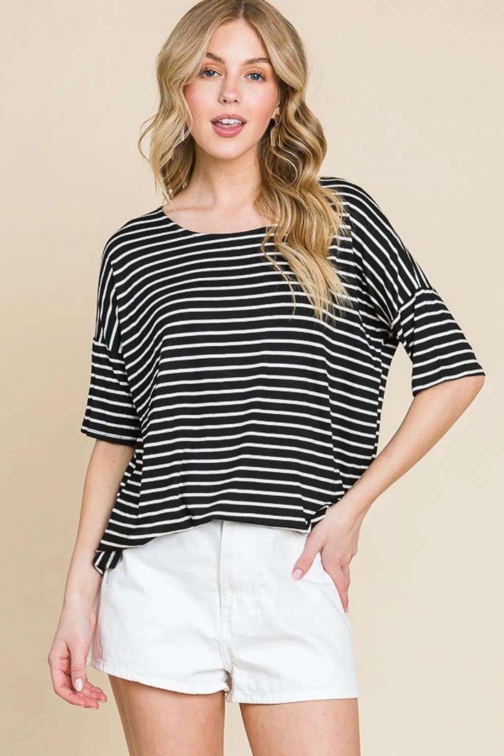 Striped Round Neck T-Shirt