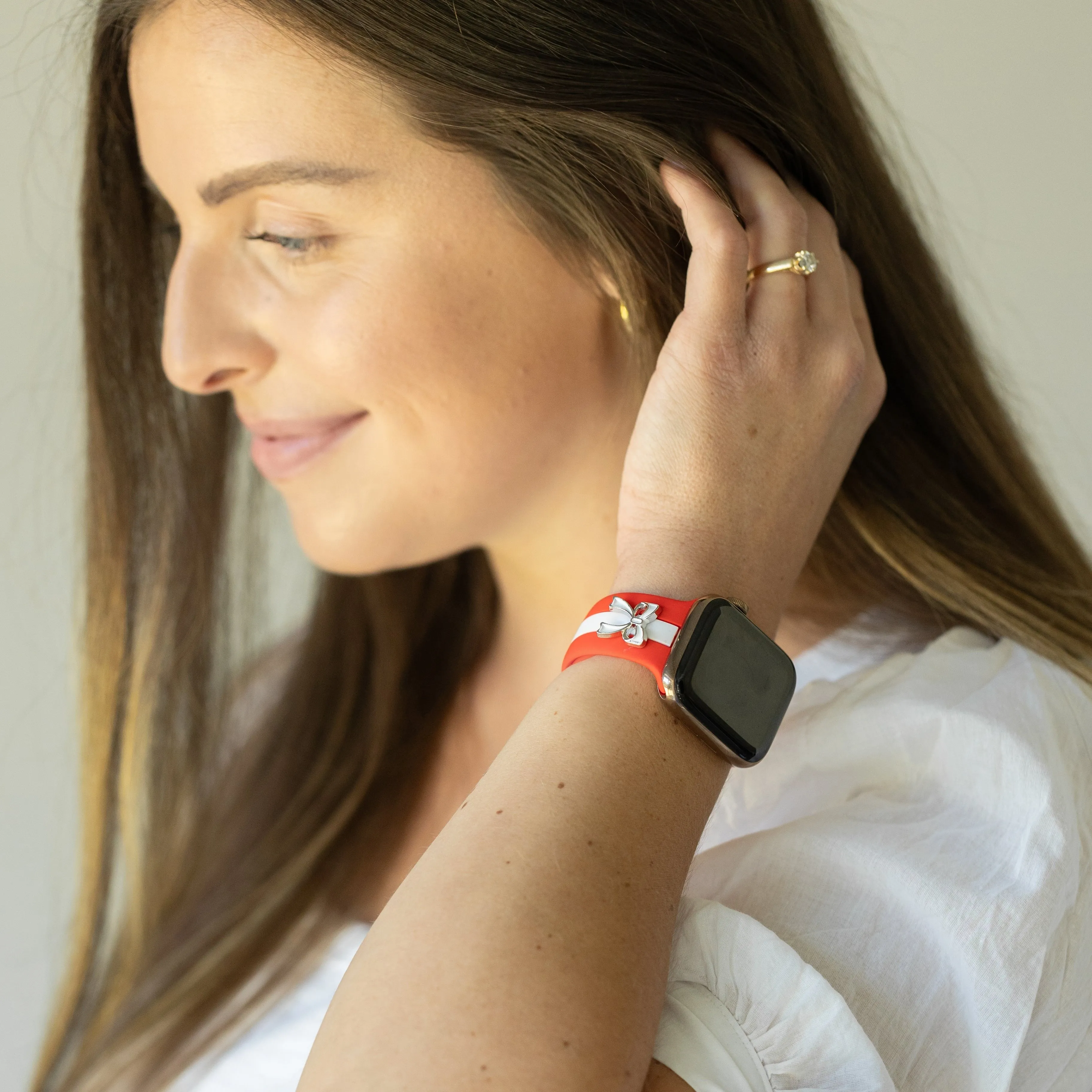 The It Girl Red and White Smart Watch Band