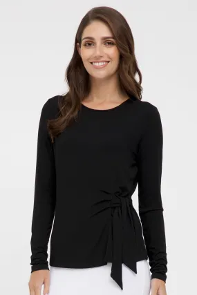 Tie Front Top - Black