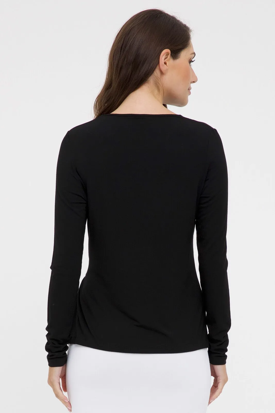 Tie Front Top - Black