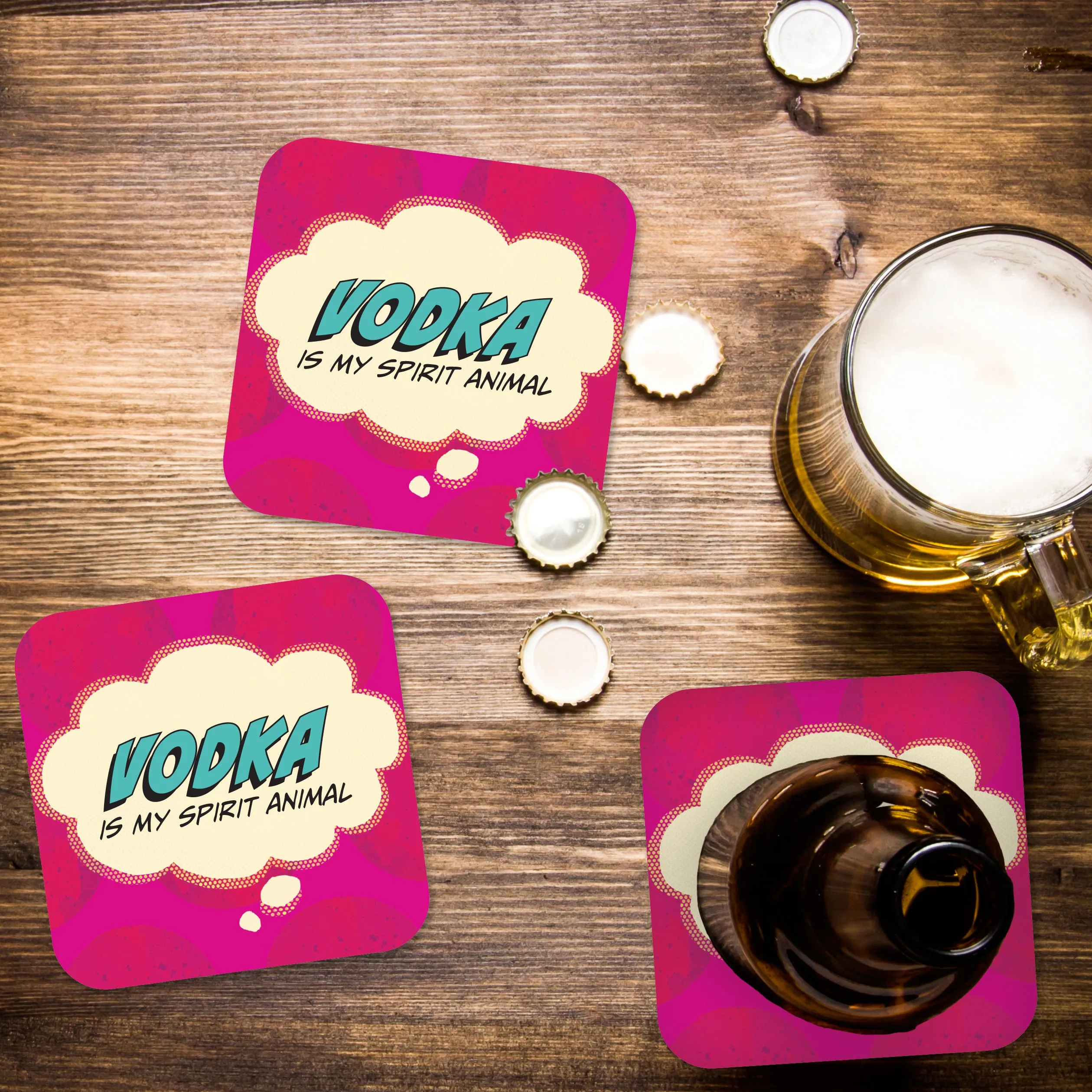 Vodka is my Spirit Animal Paper Coaster Set